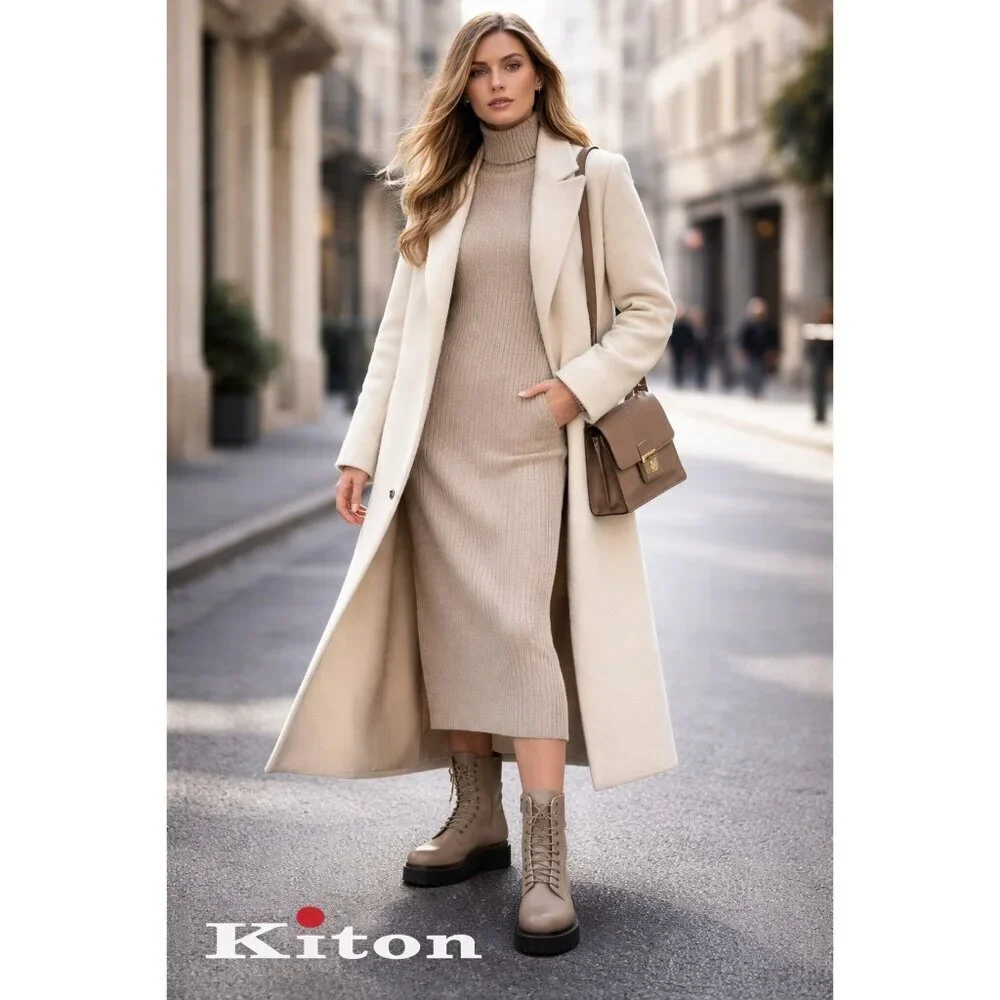 Kiton Brown Leather Ankle Boots Womens EU 40 Handmade Italy Lug Sole Luxury